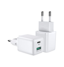 JOYROOM 30 Watt USB-C + OC 3.0 Adapter - Wit