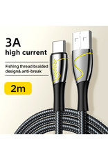 JOYROOM Type-C naar USB-A kabel 2M braided - zwart