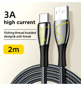 JOYROOM Type-C naar USB-A kabel 2M braided - zwart