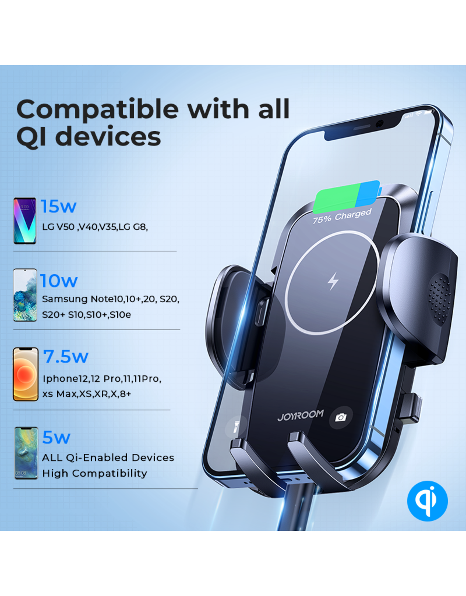 JOYROOM Draadloze oplader Air vent 15 watt