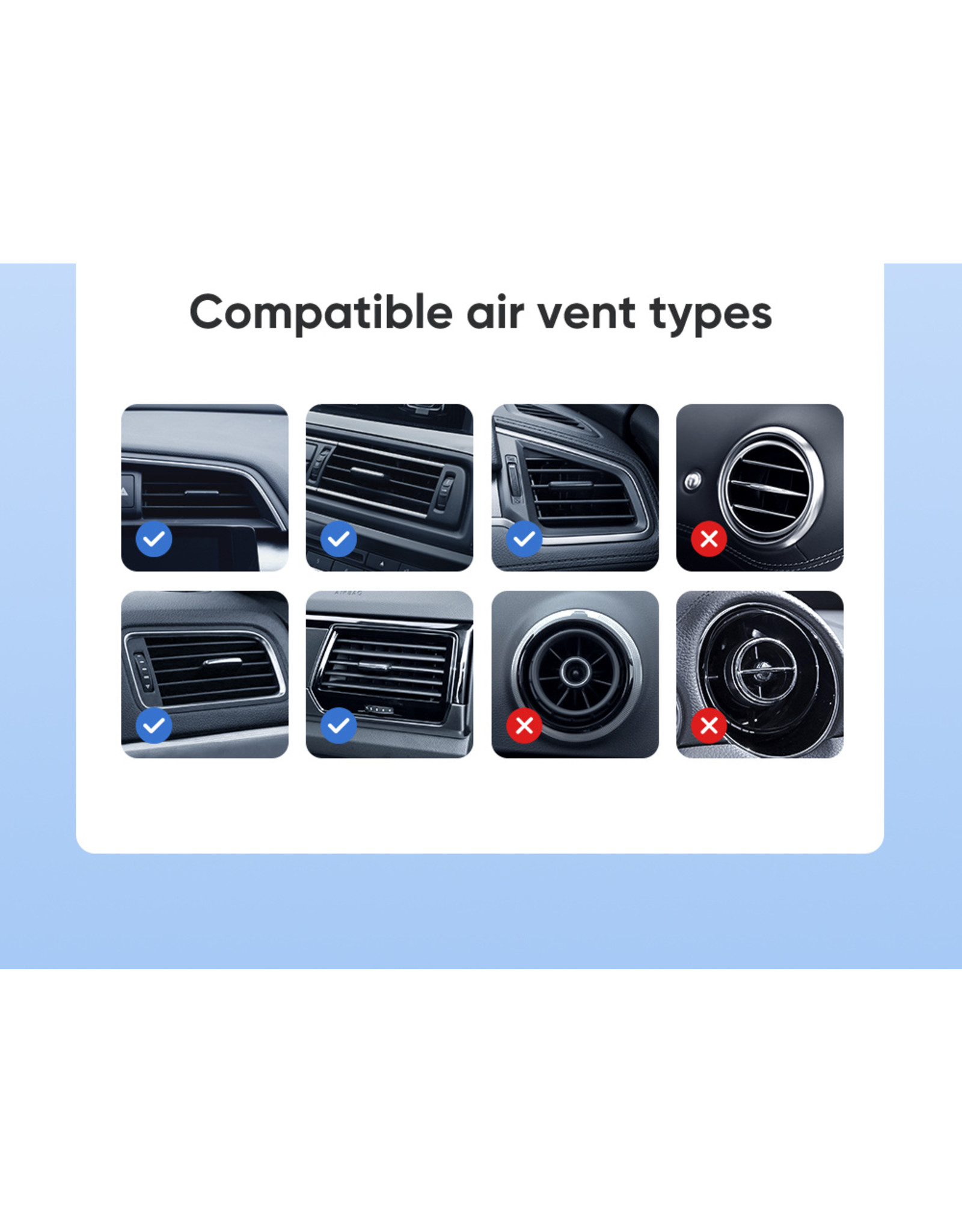 JOYROOM Magsafe draadloze oplader Airvent autohouder 15 W - Zwart