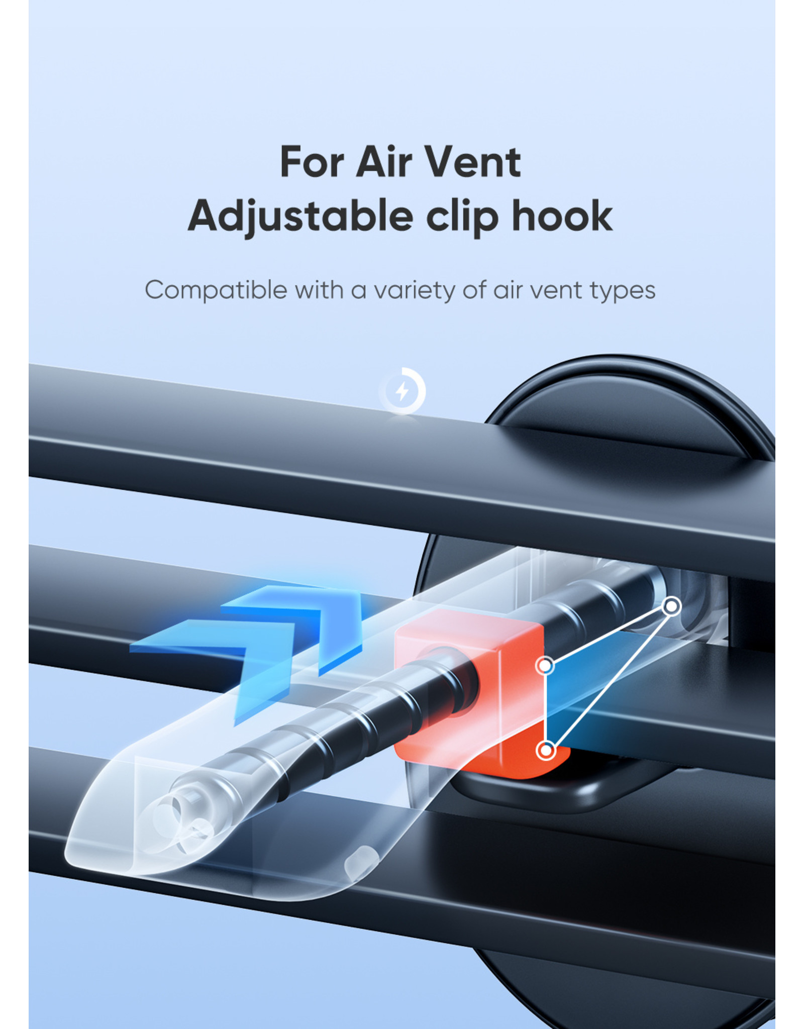 JOYROOM Magsafe draadloze oplader Airvent autohouder 15 W - Zwart