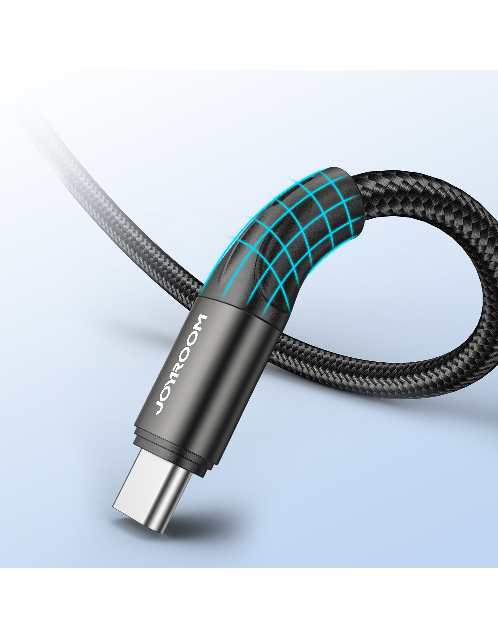 JOYROOM Type-C naar Type-C USB braided kabel 1M  - zwart