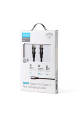 JOYROOM Type-C naar Type-C USB braided kabel 1M  - zwart