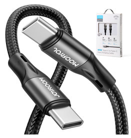 JOYROOM Type-C naar Type-C USB braided kabel 1 M  - zwart