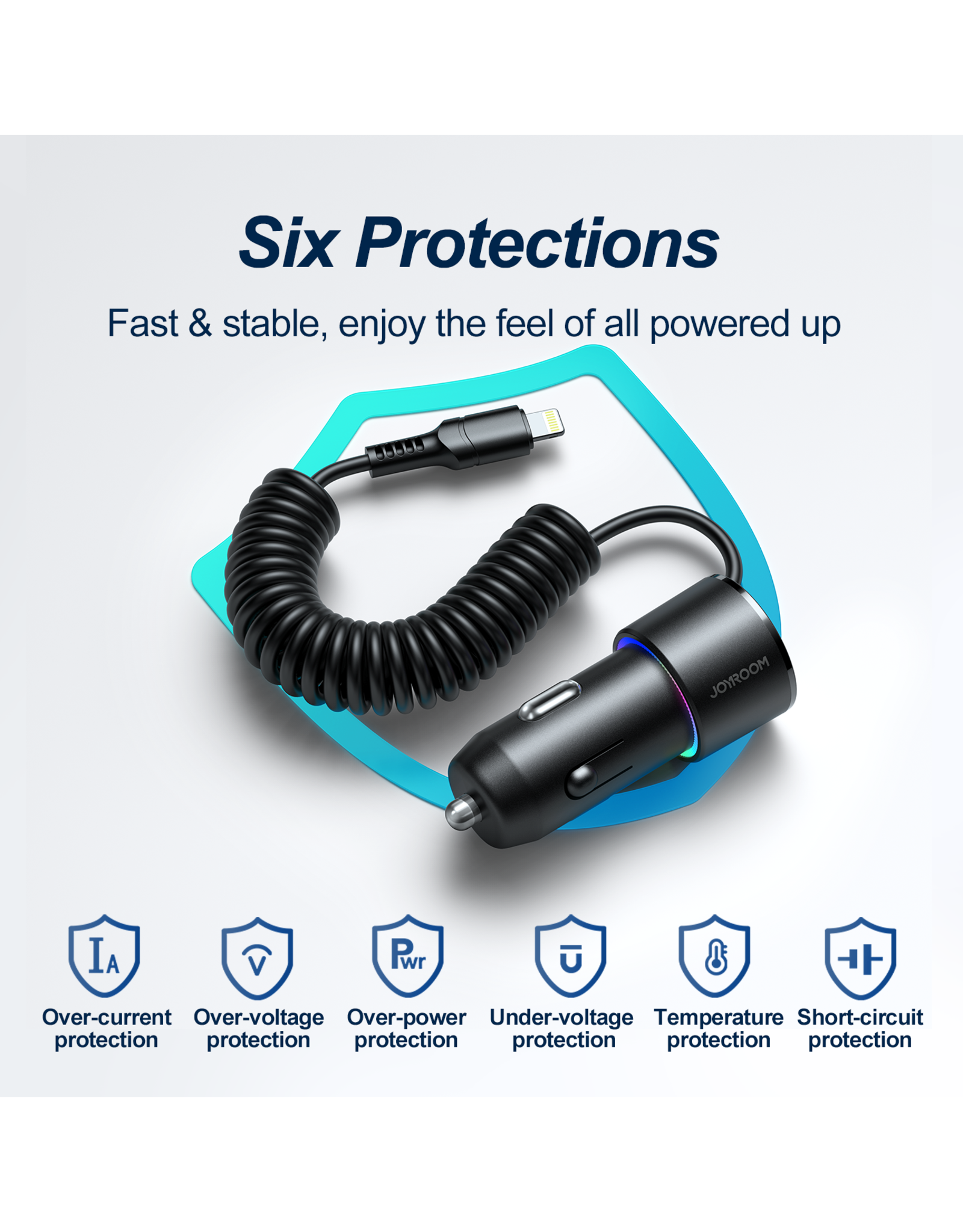 JOYROOM Autolader 3in1 met RGB verlichting