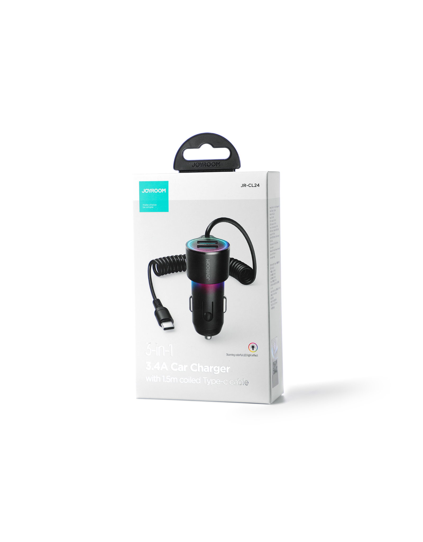 JOYROOM Autolader 3in1 met RGB verlichting