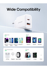 JOYROOM PD 20 Watt USB-C + QC 3.0 Adapter  - Wit