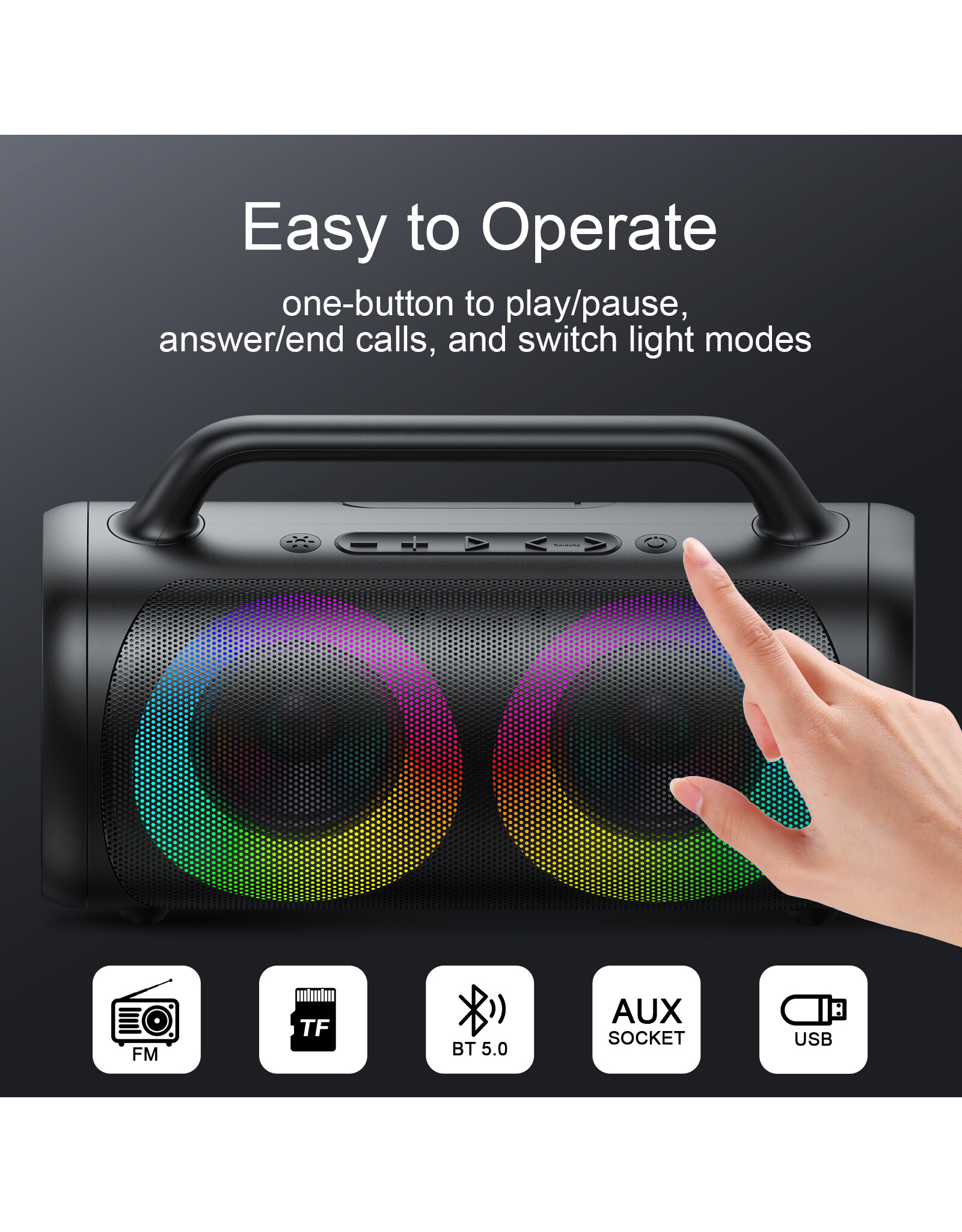 JOYROOM 40W wireless speaker with RGB lights