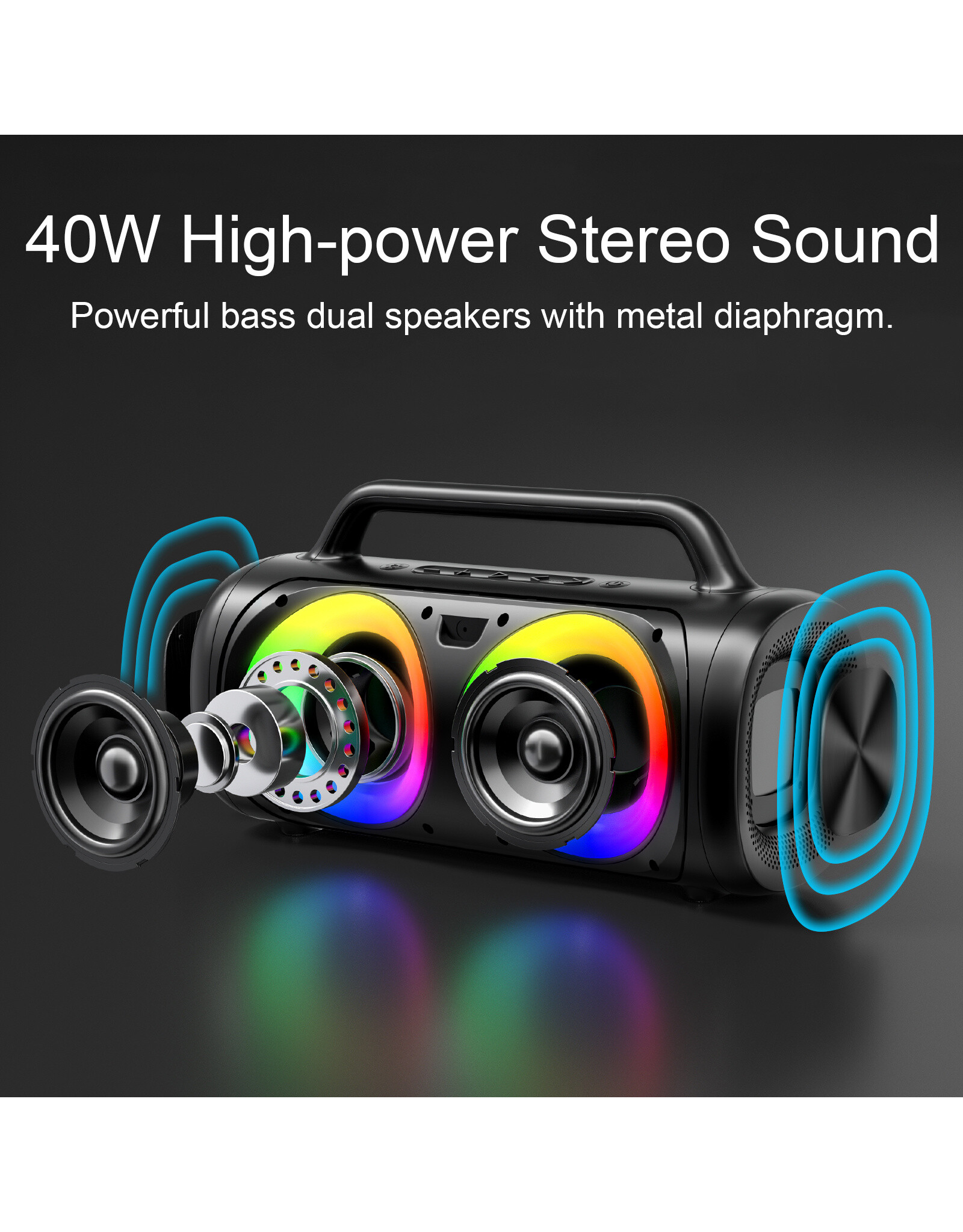 JOYROOM 40W wireless speaker with RGB lights