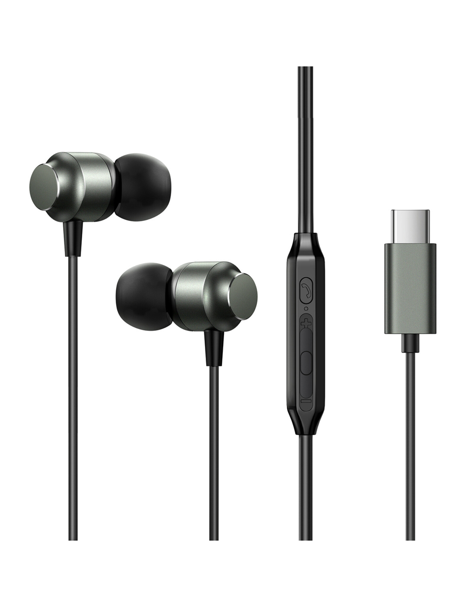 JOYROOM Digital Type-C bekabelde in-ear headset - zwart