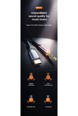 JOYROOM Type-C naar 3.5mm audio kabel braided 1M JOYROOM Type-C naar 3.5mm audio kabel braided 1M