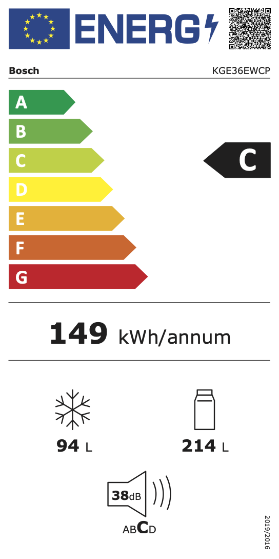 Bosch EXCLUSIV KGE36EWCP - Koel-vriescombinatie
