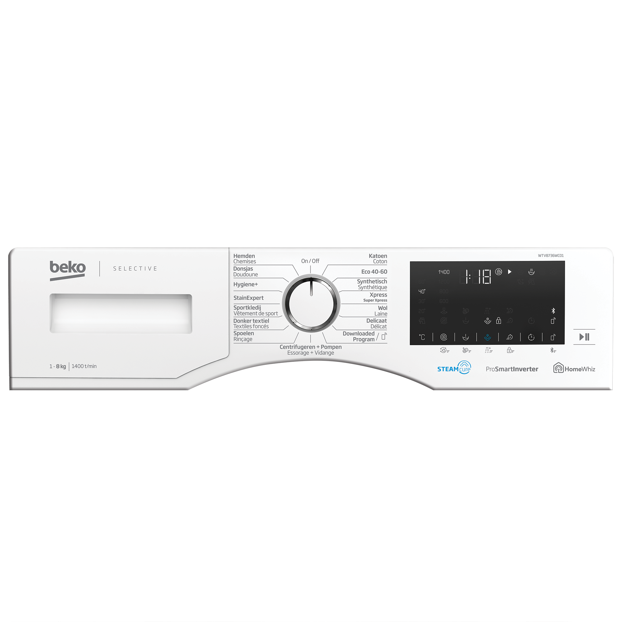 Beko WTV8736WC01 Wasmachine