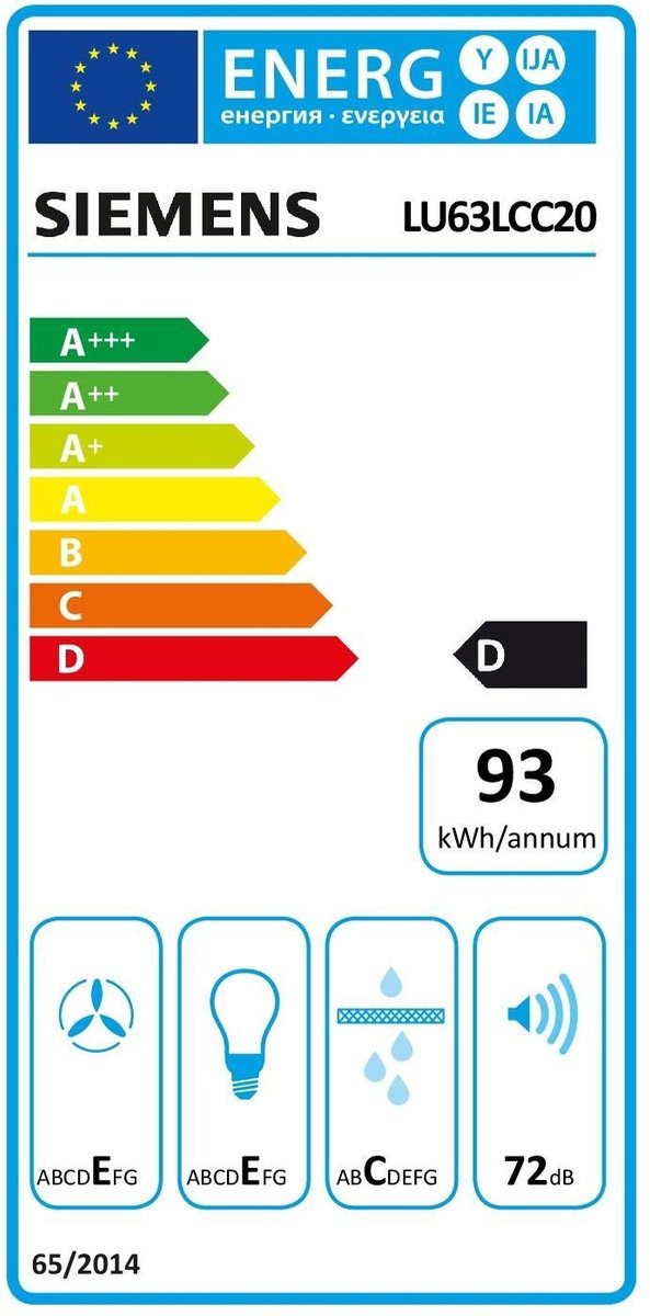 Siemens LU63LCC20 Afzuigkap - Onderbouw afzuigkap