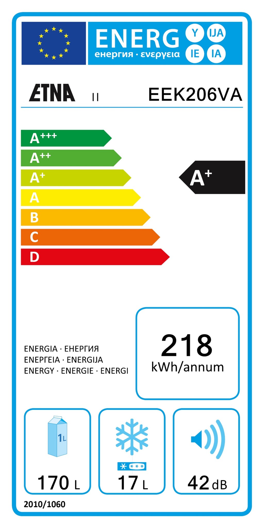 ETNA EEK206VA - Inbouw koel-vriescombinatie