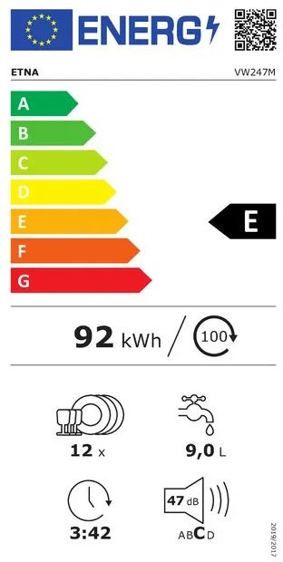 ETNA VW247M - Inbouw vaatwasser