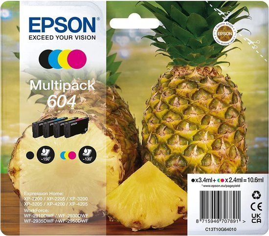Epson 604 Multipack (zwart + 3 kleuren) - Inktcartridge