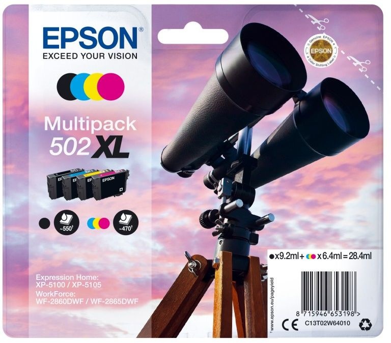 Epson 502XL Multipack (zwart + 3 kleuren) - Inktcartridge