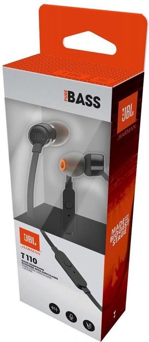 JBL T110 Zwart - Oordopjes
