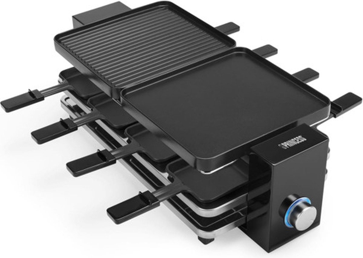 Princess 162925 Raclette Piano Black 8 - Gourmetset