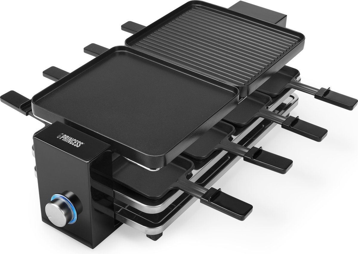 Princess 162925 Raclette Piano Black 8 - Gourmetset