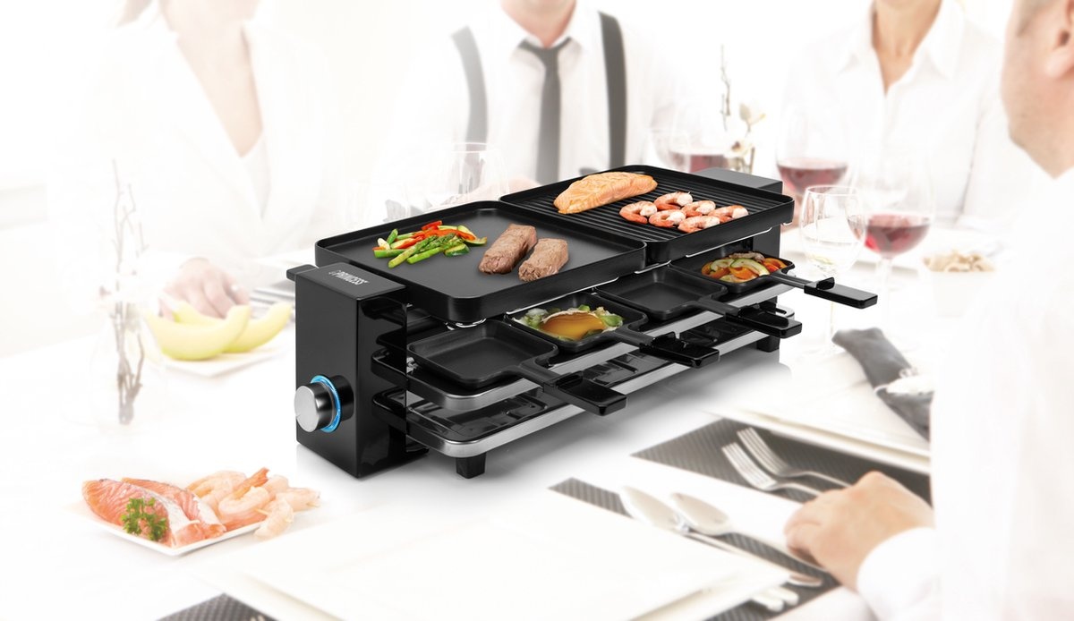 Princess 162925 Raclette Piano Black 8 - Gourmetset