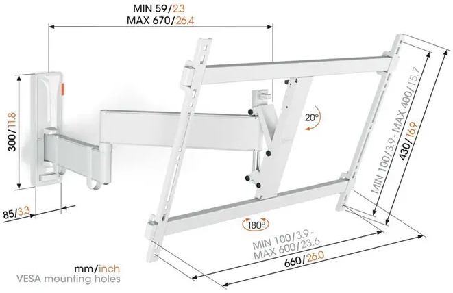 Vogel's TVM 3645W - TV muurbeugel