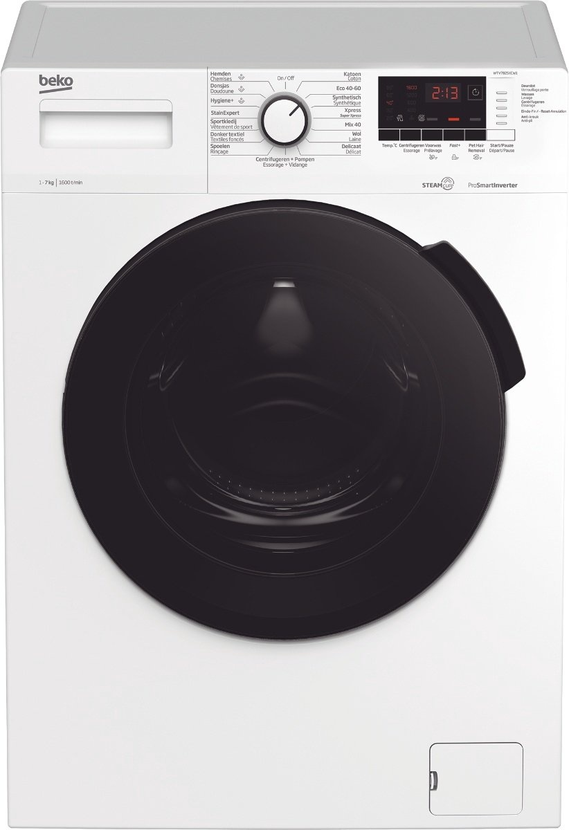Beko WTV7825XCW1 SteamCure - Wasmachine
