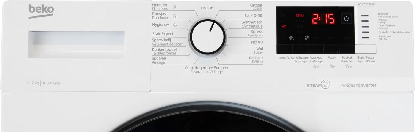 Beko WTV7825XCW1 SteamCure - Wasmachine