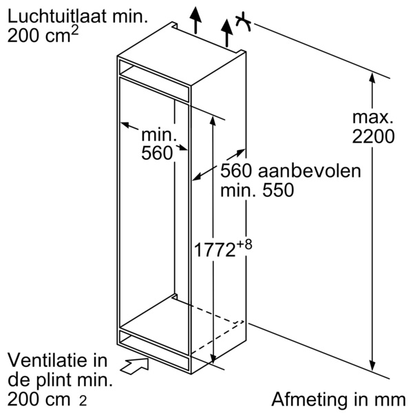 Bosch KIS86AFE0 - Inbouw koelkast
