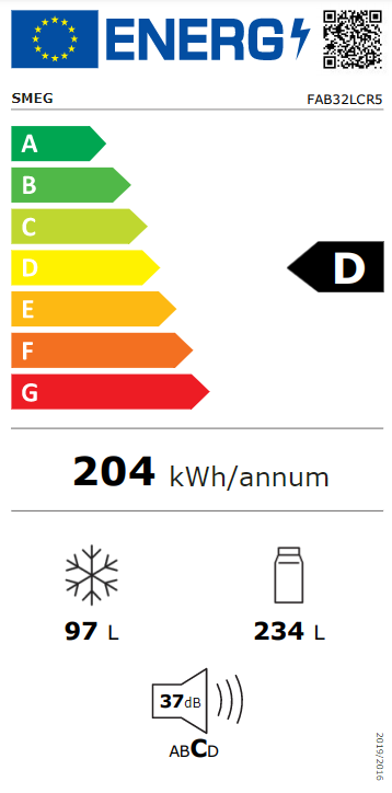 SMEG FAB32LCR5 - Koel-vriescombinatie