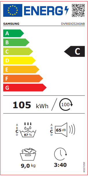 Samsung DV9UDG52A0ABEN - Warmtepompdroger