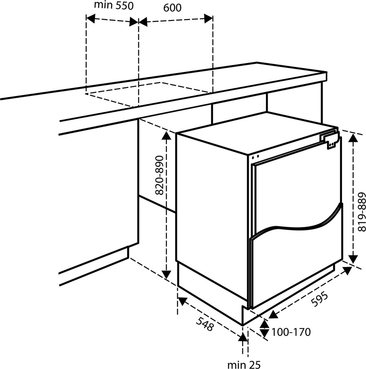 Inventum IVR0821D - Onderbouw vriezer