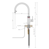 Quooker Flex Zwart (Losse kraan) - Heetwaterdispenser