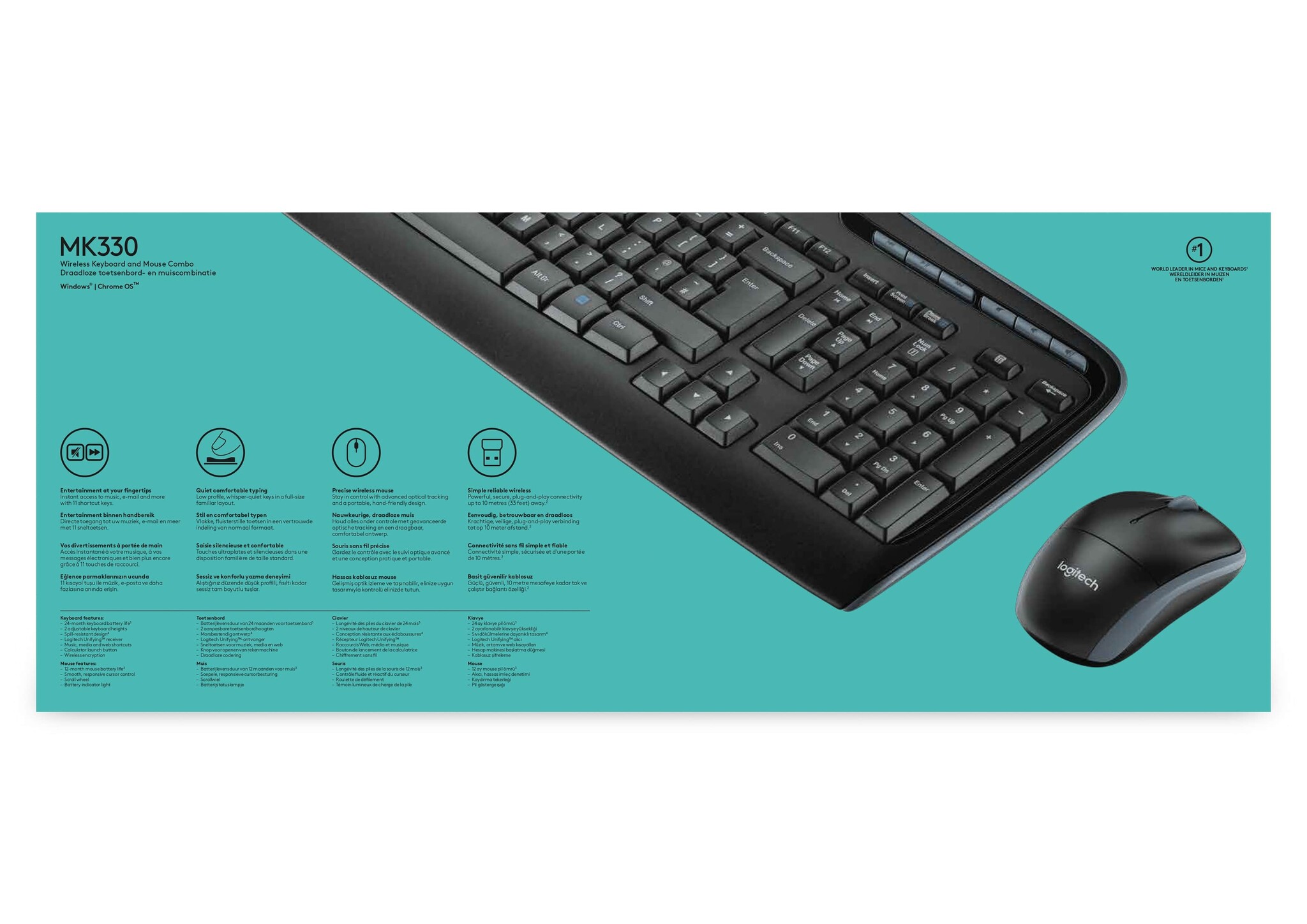 Logitech MK330 Wireless Combo - Toetsenbord