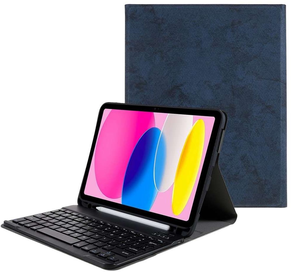 Just in Case Apple iPad 2022 Vintage Bluetooth Keyboard Cover Zwart - Beschermhoes