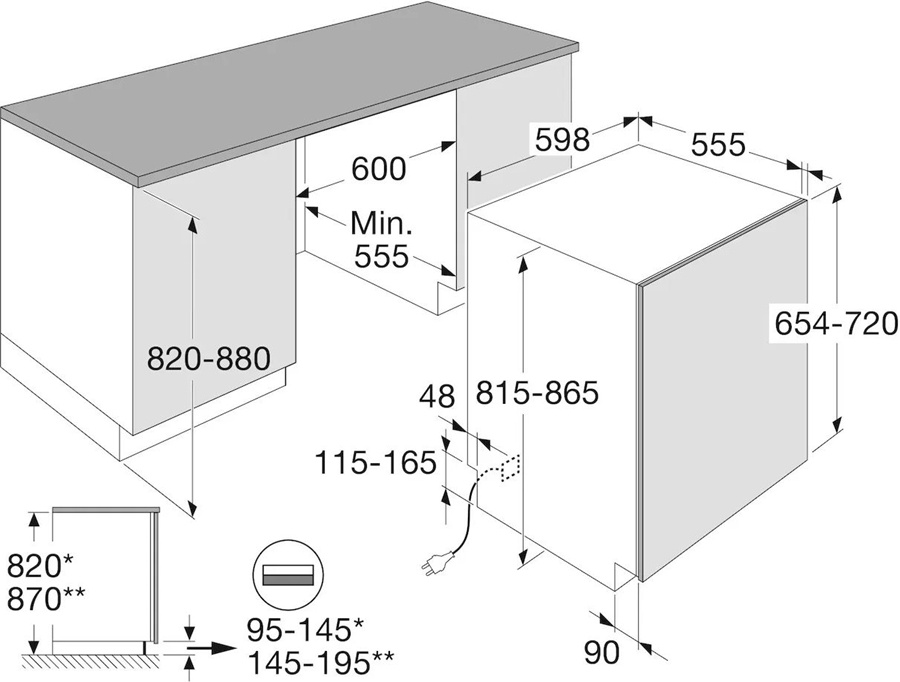 ETNA VW544N - Inbouw vaatwasser