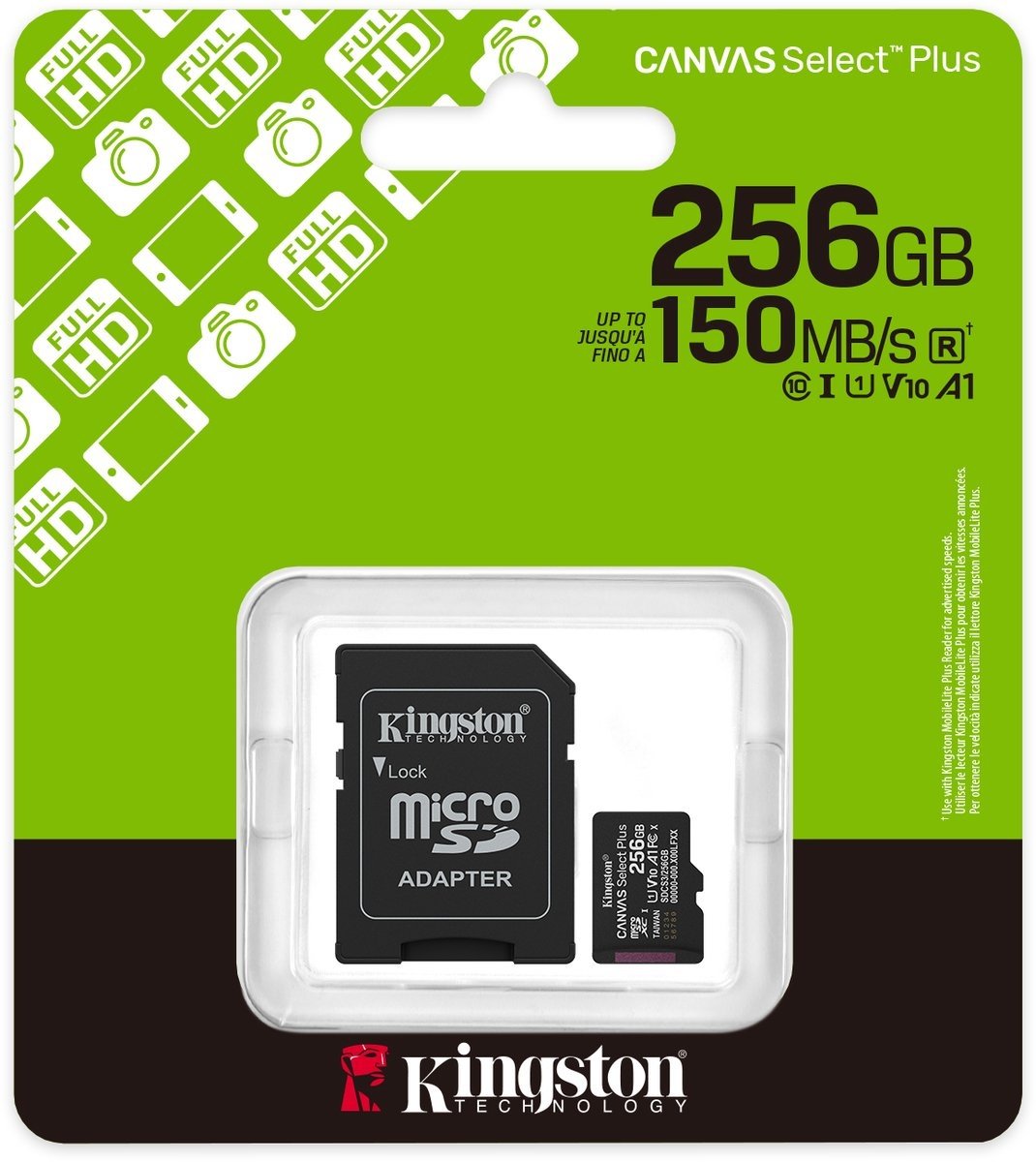 Kingston Canvas Select Plus Gen. 3 microSDXC 256GB met SD-adapter - Micro SD kaart