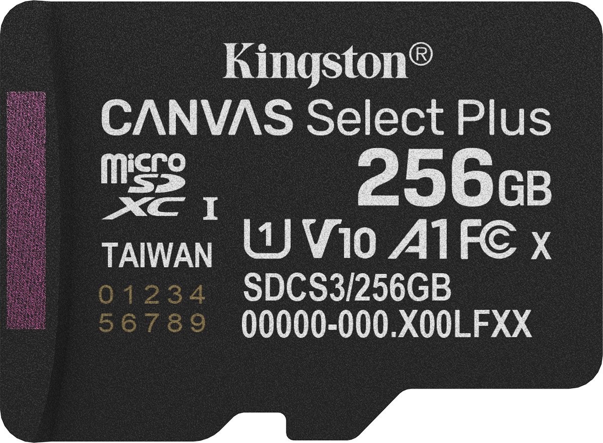 Kingston Canvas Select Plus Gen. 3 microSDXC 256GB met SD-adapter - Micro SD kaart
