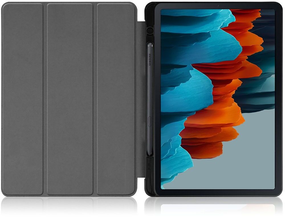 Just in Case Samsung Galaxy Tab S7 TriFold Smart Book Case Pen Slot Rood - Beschermhoes