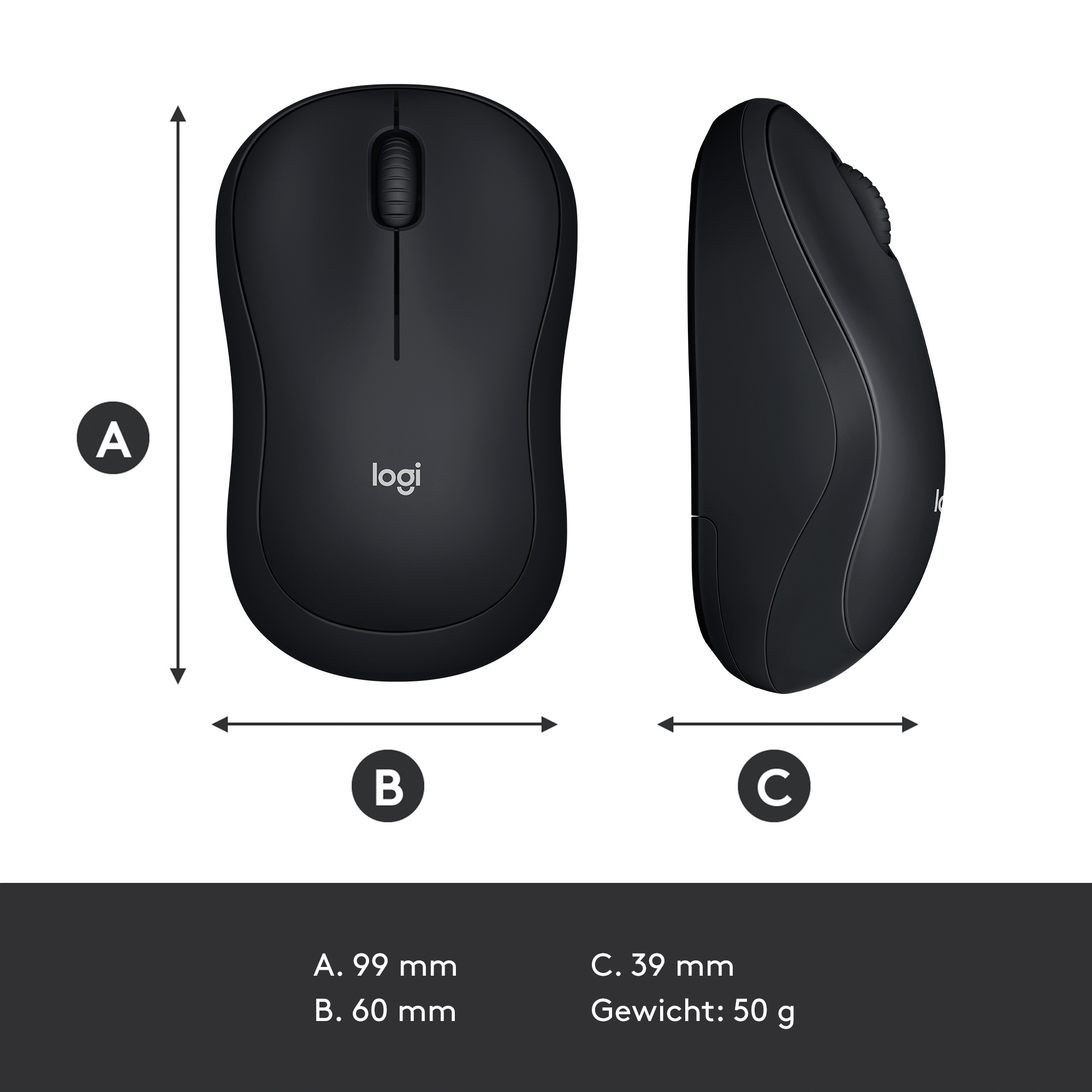 Logitech M185 Grijs - Muis