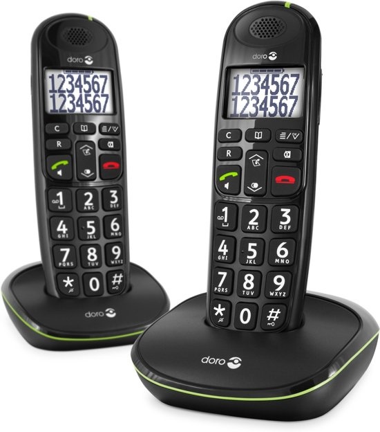 Doro PhoneEasy 110 Duo Zwart - Senioren telefoon