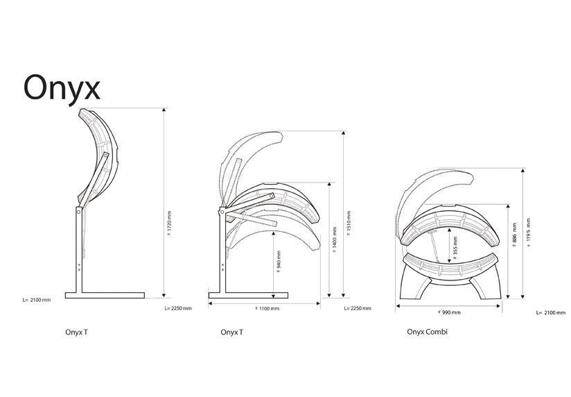 Hapro Onyx 14/1 T Horizontaal Half-body solarium - Zonnehemel