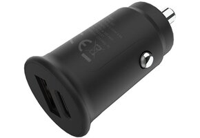 Grab 'n Go 30W USB C + USB A Autolader zwart