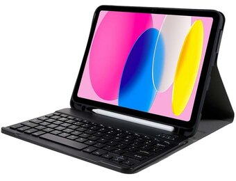 Just in Case Apple iPad 2022 Vintage Bluetooth Keyboard Cover Zwart - Tablethoes