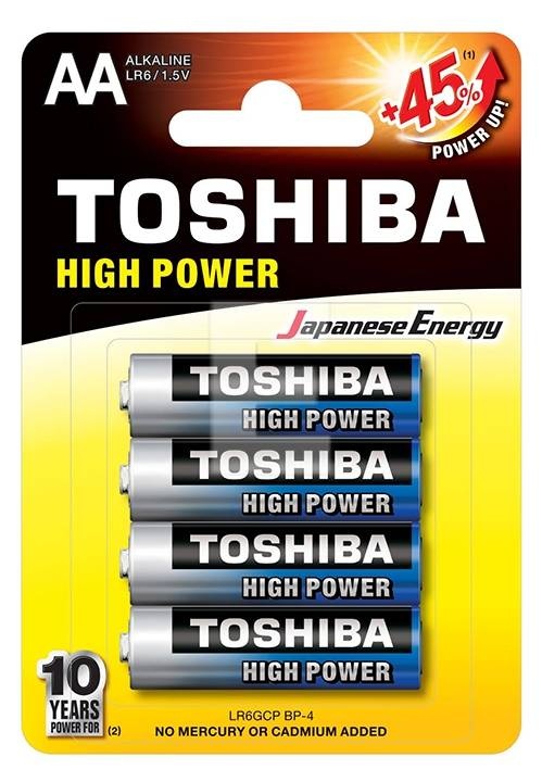Toshiba High Power AA 1.5V 4 stuks