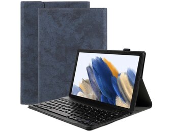 Just in Case Vintage Bluetooth Keyboard Cover - Samsung Galaxy Tab A8 - Blauw - Tablethoes