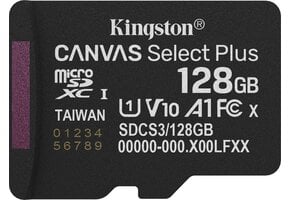 Kingston Canvas Select Plus Gen. 3 microSDXC 128GB - Micro SD kaart