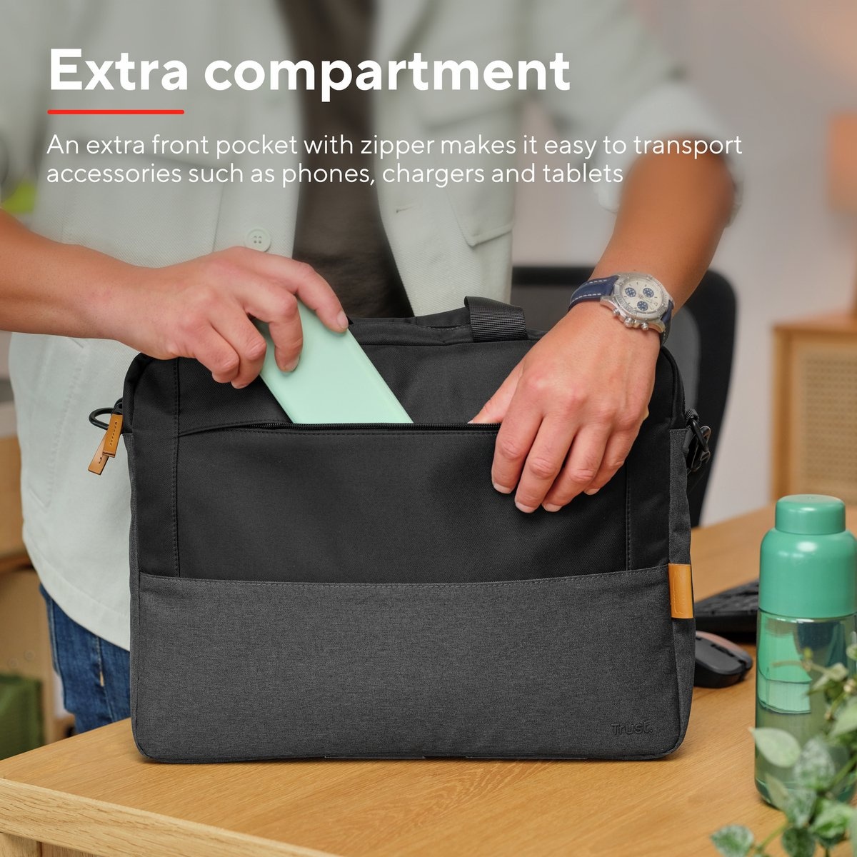 Trust Lisboa 16 inch Eco Zwart - Laptoptas